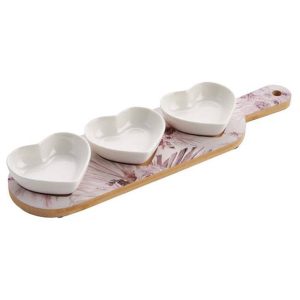 Set 3 ciotole cuore rose