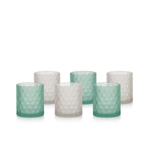 Set 6 bicchieri panna/verde bubble