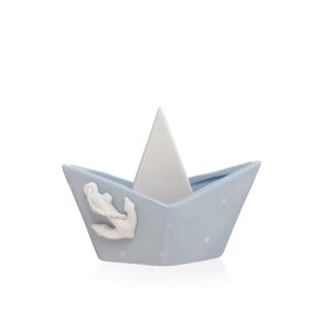 Barchetta ceramica rosa/celeste